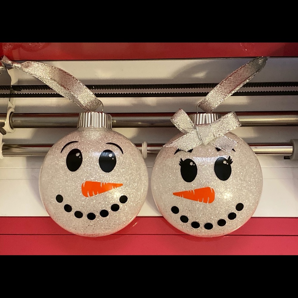 Mr. & Mrs. Snowman Christmas Ornaments